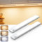 BKXCHA Reglette LED Cuisine Sous Meuble, Dimmable Lampe Detecteur De Mouvement Interieur, 3 Couleurs Éclairage Lampe Led Rechargeable Sans Fil Pour Chambre, Placard, Dressing, Escaliers (22cm, 2 set)