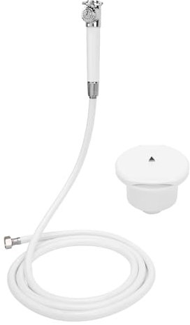 Brilluxa Cabezal de ducha empotrado, rociador portátil para barco, compatible con autocaravanas, yates, autocaravanas, cabezal de ducha de PVC de acero inoxidable 316 prensado a mano (Tubería de agua