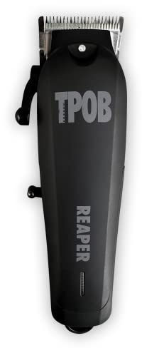 TPOB Reaper Barber Hair Clippers for Men 6800 RPM with Matte Black Case and Stee; Fade Blade (Black)