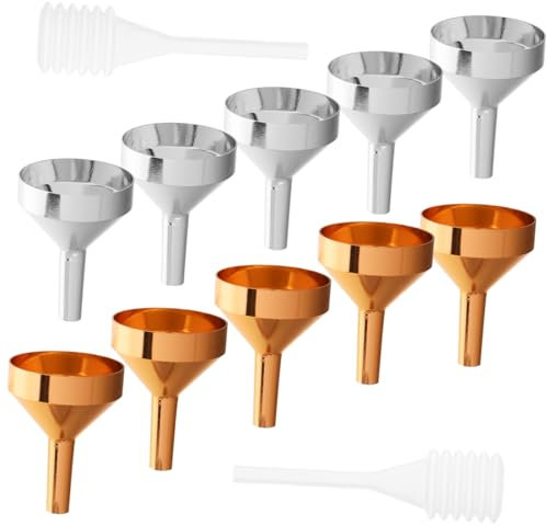VALICLUD 12 Pièces Mini Entonnoirs Métal Pour Voyage Entonnoirs Pour Flacons Et Petites Bouteilles Pour Essences Et Huiles Essentielles