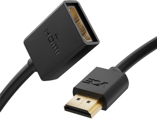 VCE HDMI Verlängerungskabel 1 m, Stecker auf Buchse, bis 4K 60 Hz | Vergoldete Kontakte mit stabiler Verbindung, kompatibel mit TV-Stick, Monitor, Fernseher, Xbox, PS5, Laptop und HDTV, 1 Stück