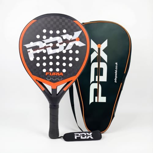PDX Furia Padel Racket for Men and Women | Lightweight, Durable and Carbon Fibre Padel Racket for Adults | Designed for Power, Control, and Comfort | Ideal for Indoor and Outdoor Games
