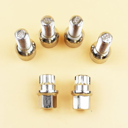 JHWYGMD Accessori Auto Stying Chrome Anti-furto Vite Ruota Bullone Dado di Bloccaggio Chiave Adattatore for VW Golf Jetta Passat for Audi A4 A6 A8 TT 8D0601139F