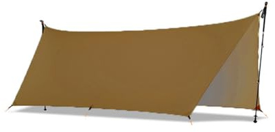 GIYXHU Telone da Campeggio Tende da Pioggia in Nylon siliconico, telone da Campeggio, Parasole da Campeggio, Parasole for Picnic sulla Spiaggia(15D Khaki)
