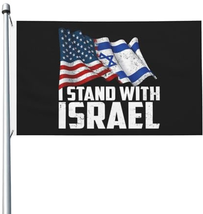 Bandieras Da Cortile I Stand With Israel Usa American Israel 80 Divertente Bandieras Decorativo Garden Flag Per Patio Spiaggia Esterni 90X150 CM