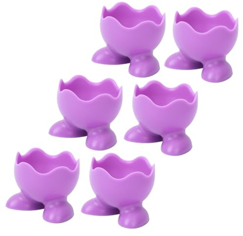 iplusmile 6 Piezas Hueveras de Silicona con Patas Soporte para Huevos Cocidos Herramienta de Cocina Resistente y Fácil de Limpiar Colores Surtidos para Decoración y Uso Color Aleatorio