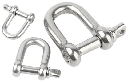 CSFFA Manille droite en D courte en acier inoxydable 304, crochets de gréement en D, matériel de gréement de bateau M4 M5 M6 M8 M10 M12 M14 M16(M14-(1Pcs))