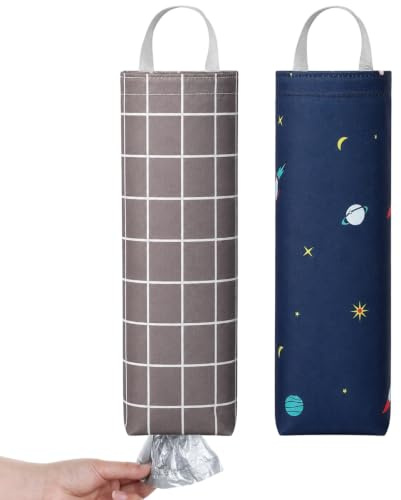 2 PCS Plastic Bag Holder, Carrier Bag Holder, Wall Mount Carrier Bags Storage for Home Kitchen Camper
