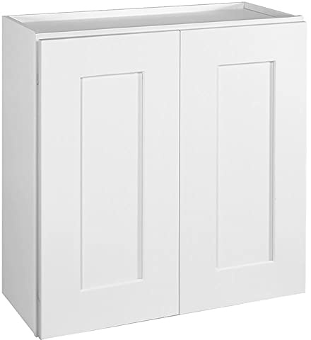 Design House Brookings Shaker Unassembled Wall Kitchen Cabinet W2424, 24 W x 12 D x 24 H, Painted White, Solid Wood, Design House, 561571