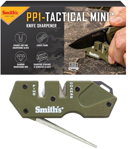 Smith's 50984 Pocket Pal Knife Sharpener-PP1-Mini-OD Green