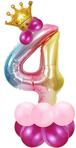 4er Cumpleaños Niña Globo, Globo 4 Rosa, Globo Helium Número Rosa, Globo 4 Años Chica, Globos Cumpleaños 4 años, Cumpleaños Niña 4 años Decoración