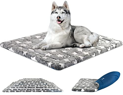 KROSER Hundebett für Grosse Hunde - 91x61cm, Wendbare Hundematte mit Sommer und Winter Decke, Weiches Hundekissen für Hunde bis zu 32Kg