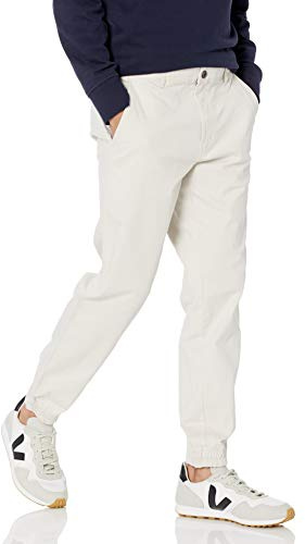 Amazon Essentials Men's Straight-Fit Chino Jogger Pants with Elastic Waist and Pockets, Stone, XX-Large
