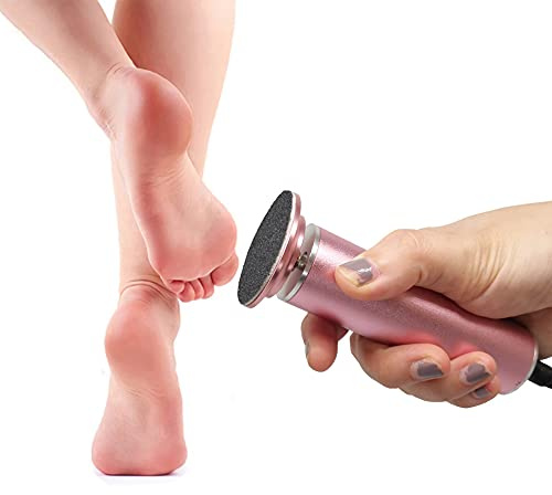 Piedicure Elettrico, Velocità Regolabile, Lima per Piedi Elettrica Professionale Piedi Attrezzi per Pedicure con Cuscinetti di Ricambio (Rosa)