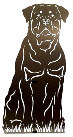 Gartenfigur Hund Rottweiler Metallfigur Rostfigur Rost Deko Höhe ca. 80 cm
