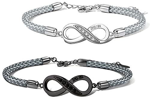 Girasol moda pulsera de amor y amistad, 2 piezas, playa de verano, ajustable, con tarjeta de mensaje, para mujeres y niñas, cuerda negra