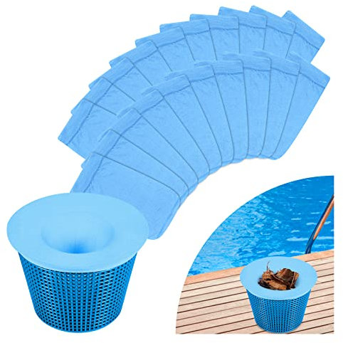 EKKONG Pool Skimmer Socks, Pool Filter Socks Ultra Fine Pool Net, Super Elastic Nylon Fabric Pool Skimmer Reusable Basket Bag Nets to Protect Swimming Pool Filters (20Pcs)