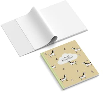 easyprint Poesiealbum personalisiert mit Name | Design Kleines Pferd | 148 x 210 mm | Hardcover | Papier 100 g/m² | Blanko Innenseiten | Farbe wählbar | Freundebuch | Erinnerungsbuch (Gelb)