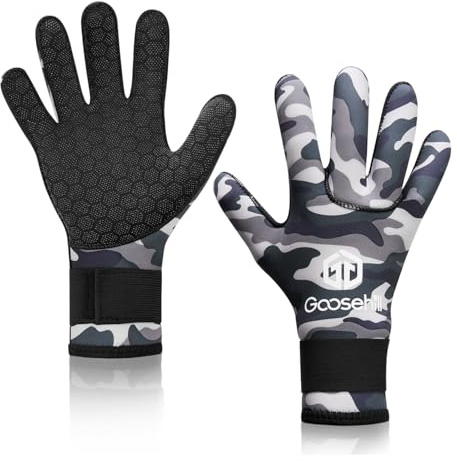 Goosehill Neopren Handschuhe für Herren und Damen, 3mm Neopren Tauchhandschuhe mit Update-Gummigranulat in der Handfläche, Flexible Thermohandschuhe zum Tauchen Schnorcheln Paddeln Surfen Kajakfahren