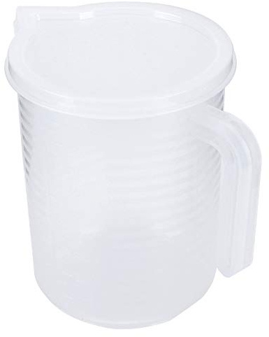 Taza medidora transparente 1000ml, recipiente plástico alimentario con tapa hermética y escala visible para cocina repostería y bebidas
