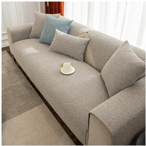 Tauzveok Sofaschoner rutschfest, Polyesterofa Sofa Überzug, L/U Form Ecksofa Sofa Überzug, Sofa Cover 3 4 2 1 Sitzfläche, Tier Couchschoner, Geeignet Für Alle Jahreszeiten,Kaffee,90 * 120cm