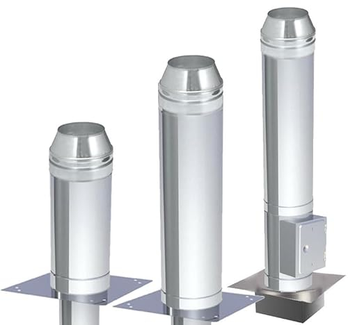 Schornsteinerhöhung doppelwandig 30mm Dämmung DN 180mm Einschub rund - Höhe 1000mm mit Reinigung
