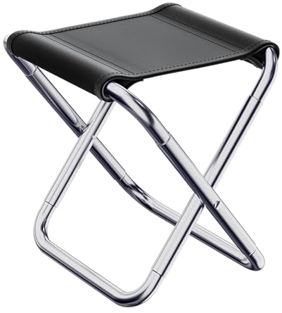 Bydezcon Tragbarer faltbarer Hocker, Campinghocker, leichter Reisehocker, Outdoor, Aluminiumlegierung, Hocker zum Angeln, faltbarer Outdoor-Stuhl