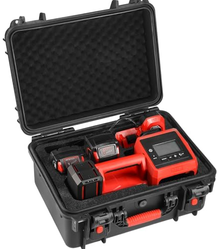 ZENACCE Waterproof Hard Case Compatible with Milwaukee M18 Inflator 2848-20, Air Compressor Carrying Case for Milwaukee Tools, Can Hold 18V 3.0 to 9.0 Ah Battery Packs and Charging Station | Air Compressor Carrying Case for Milwaukee Tools, Can Hold 18V 3.0 to 9.0 Ah Battery Packs and Charging Station