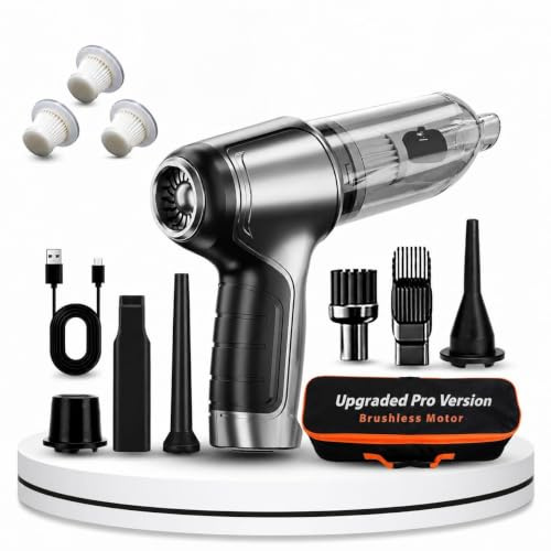 SolveSmart Handheld Vacuum Cleaner Cordless – 27,000Pa Powerful Portable Mini Vacuum for Car & Home, Fast‑Charging Rechargeable Car Vacuum, Lightweight Hand Held Vacuum for Sofa & Pet Hair