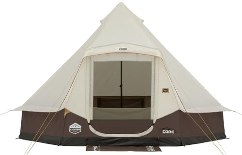 CORE Tienda de campaña para 6 personas con luces LED, espaciosa tienda familiar iluminada con bolsa de transporte para camping, glamping y aventuras en el patio trasero