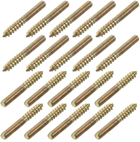 20Pcs M4 M6 Hanger Bolt 25mm 30mm 35mm 40mm 50mm 60mm Length Double Headed Bolt Screw Carbon Steel for Furniture(M6x29mm)