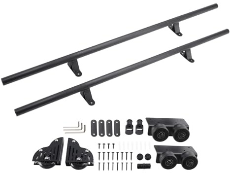 Frezon 6.6FT Rolling Library Sliding Ladder Hardware Kit, Floor Roller with Brake,Library Ladder Hardware Kit Max Load 300lbs