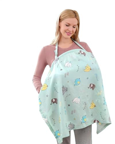 Nursing Covers - Soft Breathable Care Cover Mothers Lightweight Privacy Scarf Care, Stretchy Versatile Cover for Car Seat, Pushchair and Public Feeding Protection, blue, Siehe Beschreibung