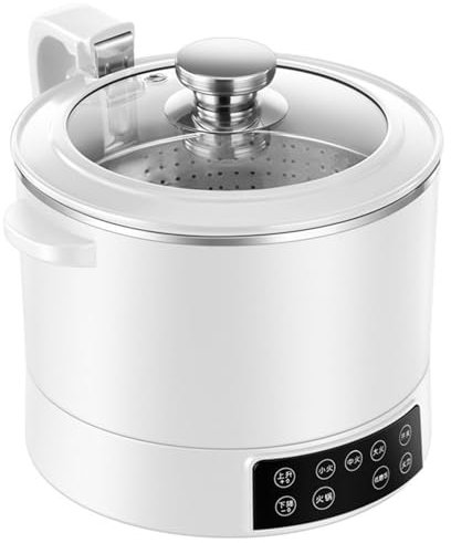 THUCHENYUC Cuiseur À Riz Électrique 3 L avec Système De Levage Et De Dégraissage, Cuiseur À Riz À Faible Teneur en Sucre Et Panier Vapeur À Faible Teneur en Glucides 5 Vitesses Réglables(White)