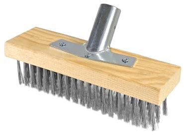 Besenkopf aus Stahldraht, robuste Bürste für den Außenbereich, Stahlborsten für Terrassendielen, Pflastersteine, Terrassen