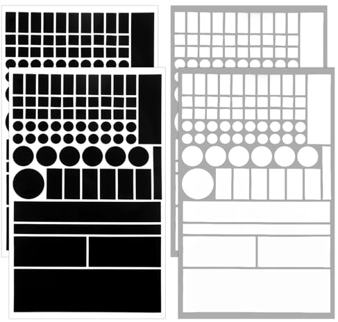 4 Blätter Lichtblockierung Aufkleber, LED Abdeckung Lichtdimmer Folie Selbstklebend Lichtblocker Aufkleber für Elektronikgeräte Haushaltsgerät Router Abdunkeln (Schwarz Weiß)