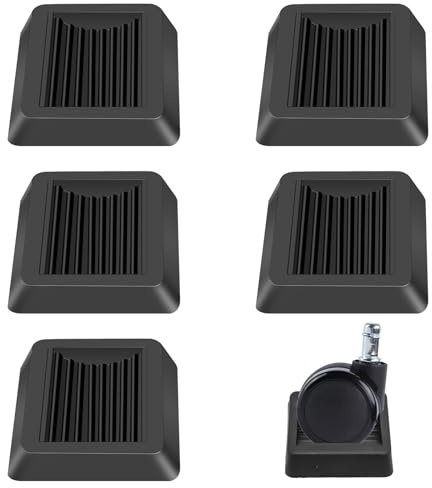 BEASAFY 5 Stück Gummi Möbeluntersetzer Auflage, Stopper Möbel Untersetzer, rutschfest Möbeluntersetzer, Schwarz Anti-Rutsch-Pads Möbelrollen für Böden Räder Möbel Sofas Bett
