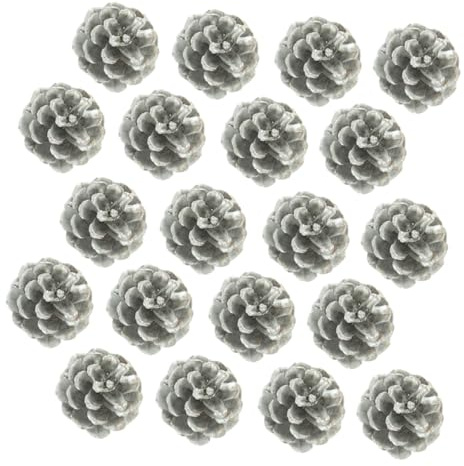 FIXOSHEE Teiliges Kleine Silberne Zapfen Dekoration Realistisch Simulierte Zapfen Weihnachtsdeko DIY Zubehör Natürliche Bastelmaterialien für Adventskranz Tischdeko Weihnachtsbaum