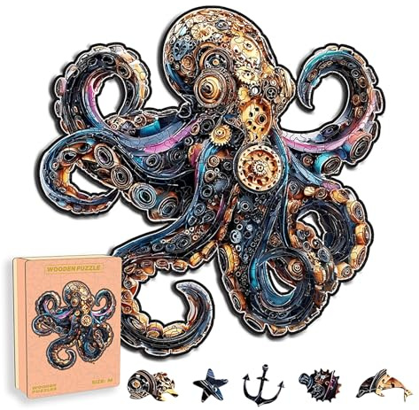 Holzpuzzle Erwachsene, einzigartiges Holz Puzzle,Tiere Holzpuzzle Oktopus