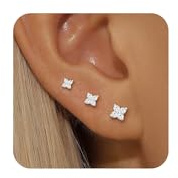 ZHESHY 3 Pairs Gold/Silver Earrings for Women Hypoallergenic Studs Earring