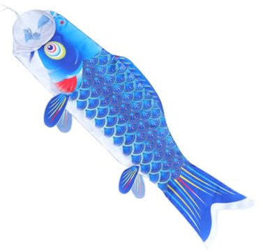 DOITOOL Bandiera a Forma di Carpa Giapponese Decorativa per Feste All’aperto, Stendardo Blu 70 Cm per Festival delle Barche Drago, Bandiera Satinata Resistente per Decorazioni Esterne