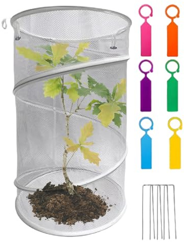 Plant Protector From Cats Indoor | Round Reusable Foldable Breathable Mesh Protector | Garden Plant Net | for Indoor Winter Frost Season Flower Patio Porch Backyard Farm Park