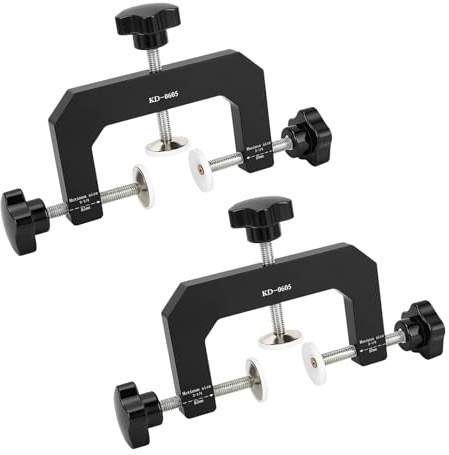 3 Way Clamp Set, 2PCs Aluminium Alloy Edge G Clamps, Adjustable Vise and Edging Clamp, 3 Way G Clamp Industrial Strength for Woodworking, Welding, and Building