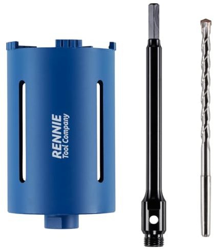 102mm x 150mm Long Diamond Core Drill Bit Set With Hex Adapter Centre Drill | For Concrete Masonry Brick Block Stone Granite. 102mm Core Drill, 240mm Long HEX Shank Adapter + Pilot Centre Drill Bit