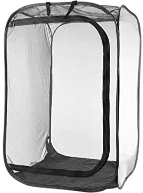 Hilai Houses Jaula para Mariposas Casa de Mariposas Transparente Plegable de 24x24x35 Pulgadas con Cremallera y asa para criar