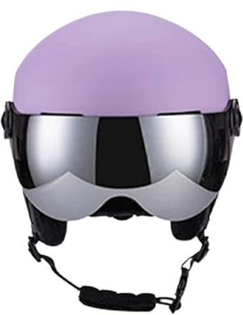 Casco de Esquí - Gorro Antigolpes Abrigado con Gafas | Casco Para Deportes De Nieve Con Interior De Espuma - para Hombres Mujeres Adultos Esquiadores Snowboarders Descenso Estación Interior Exterior D