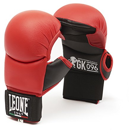 LEONE 1947, Karate Fit Handskar, Unisex vuxen, Röd, M, GK096