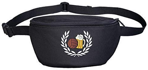Lorbeerkranz Fussball Bier Bauchtasche Bestickt Schwarz