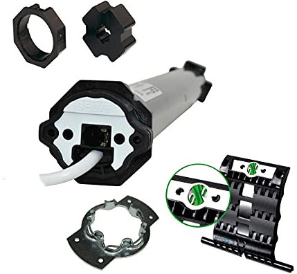 Selve® SE Pro 2/30-COM, Commeo, Funk-Rohrmotor inkl. Einbruchschutz durch patentierte SecuBlock®, Motorlager, Anschlusskabel und SW 60 Adapter/Mitnehmer. (SE Pro 2/30-COM mit 3 St. SecuBlock)