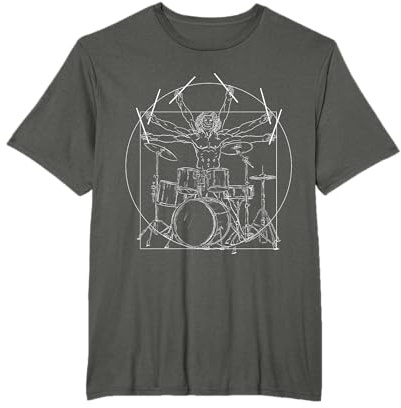 Drummer Schlagzeug Da Vinci Schlagzeuger Rock Musik Geschenk T-Shirt